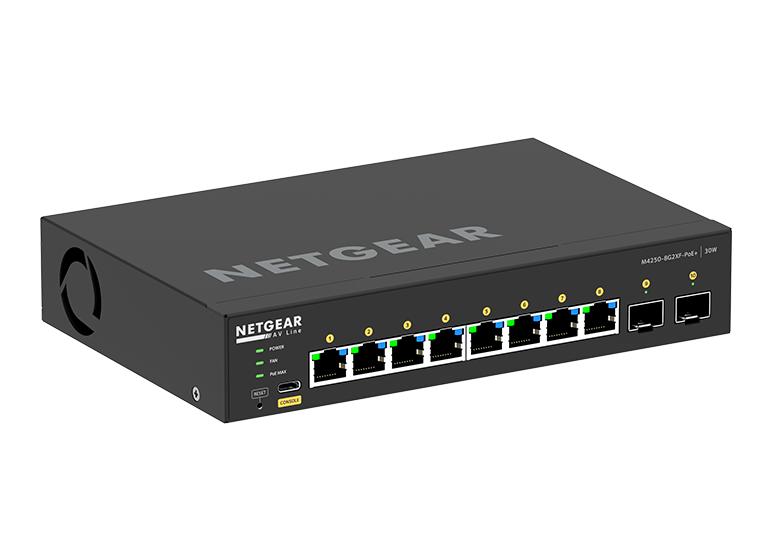 Netgear L3 8x1G PoE+ + 2xSFP+ managed switch M4250-8G2XF-PoE+ GSM4210PX-100EUS