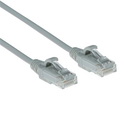 ACT Grijze 0.25 meter LSZH U/UTP CAT6 datacenter slimline patchkabel snagless met RJ45 connectoren