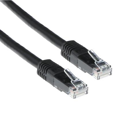 ACT Zwarte 0,5 meter U/UTP CAT5E patchkabel met RJ45 connectoren